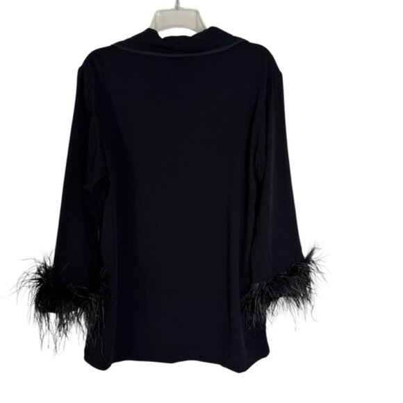 NWT Sleeper Party Pajama 2 pc. Set With Detachable Feathers Black Size M - Picture 8 of 16